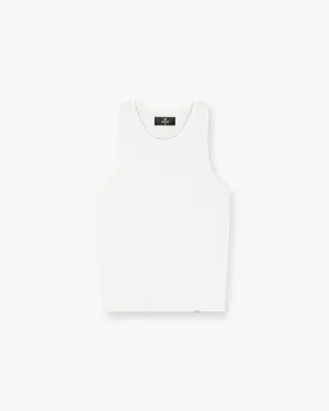 Initial Rib Vest - Flat White Playful Vibes