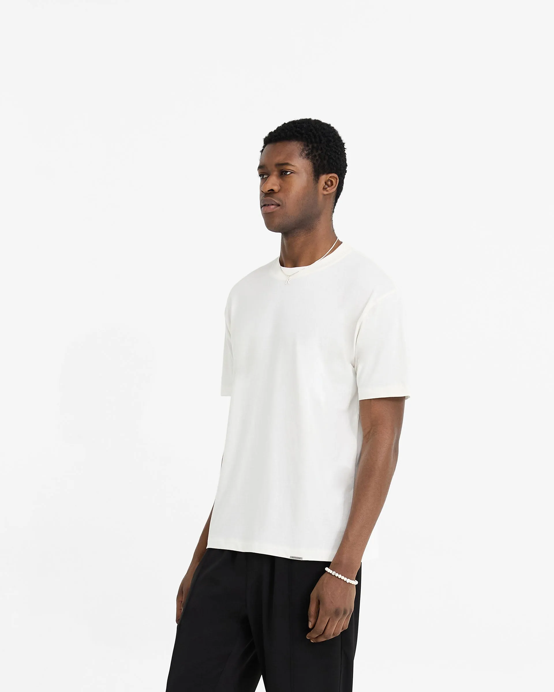 Initial T-Shirt - Flat White Easy Look Cozy Apparel