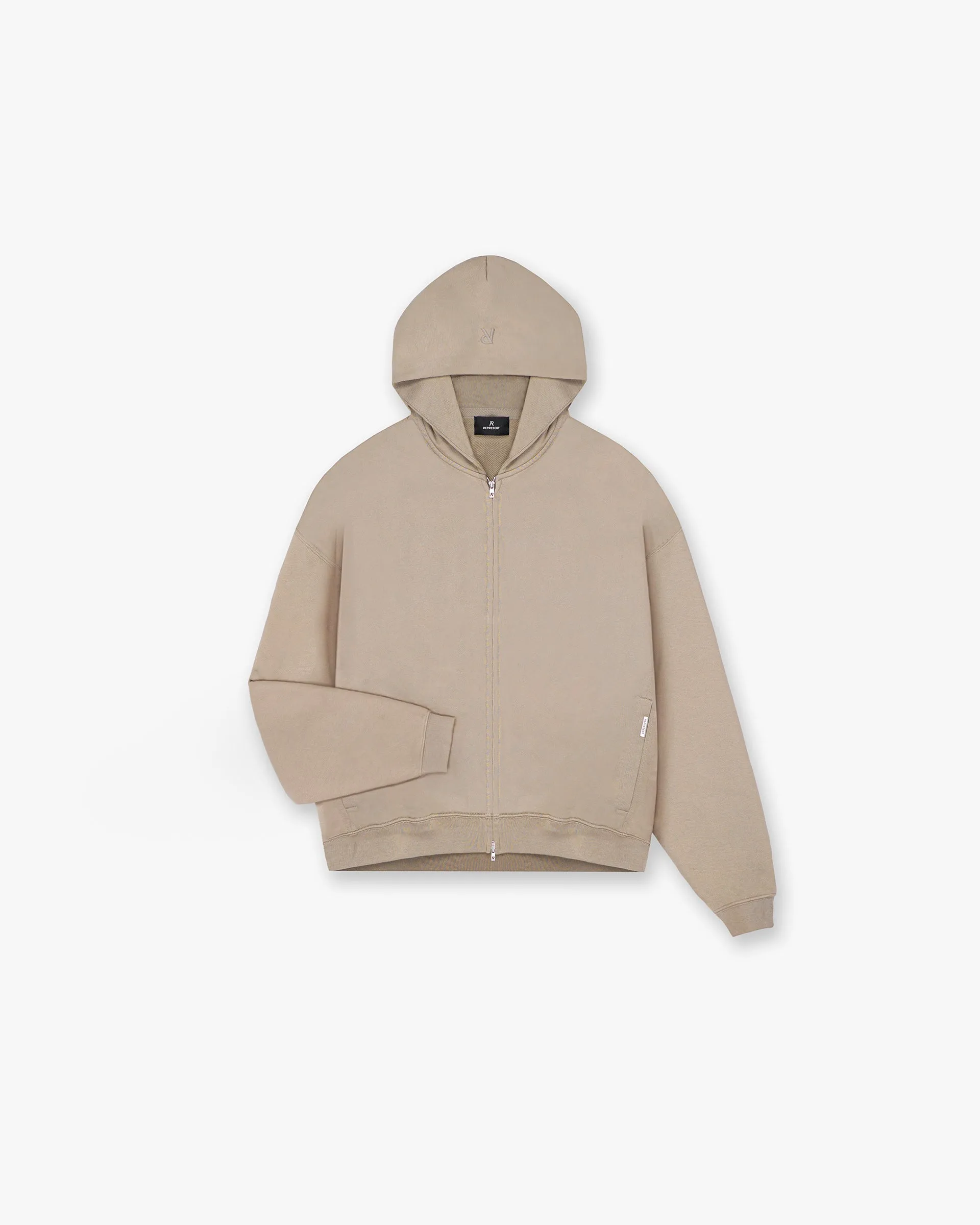 Initial Zip Hoodie - Dune twill