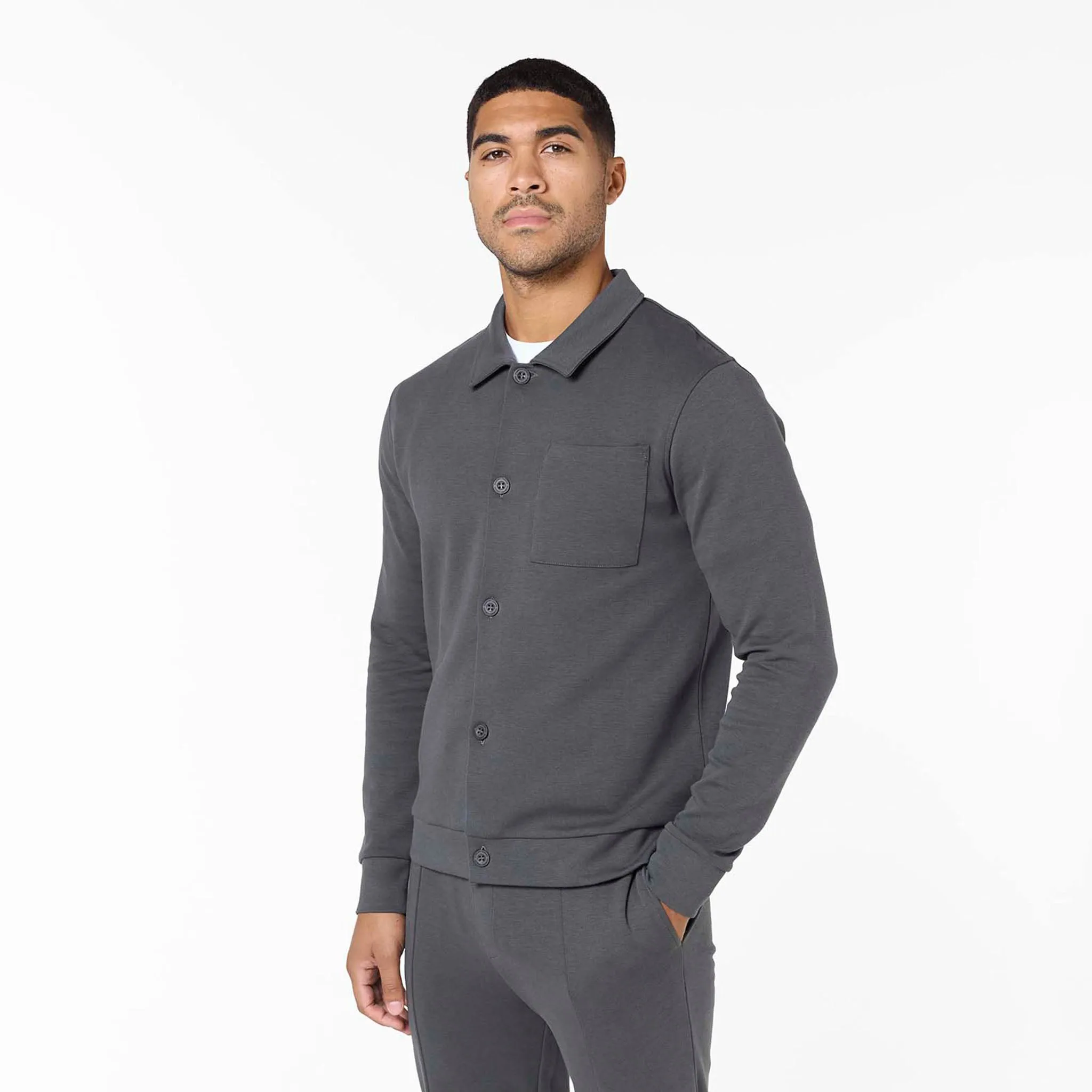 Interlock Button Up Jacket | Charcoal High Tensile Reinforcement