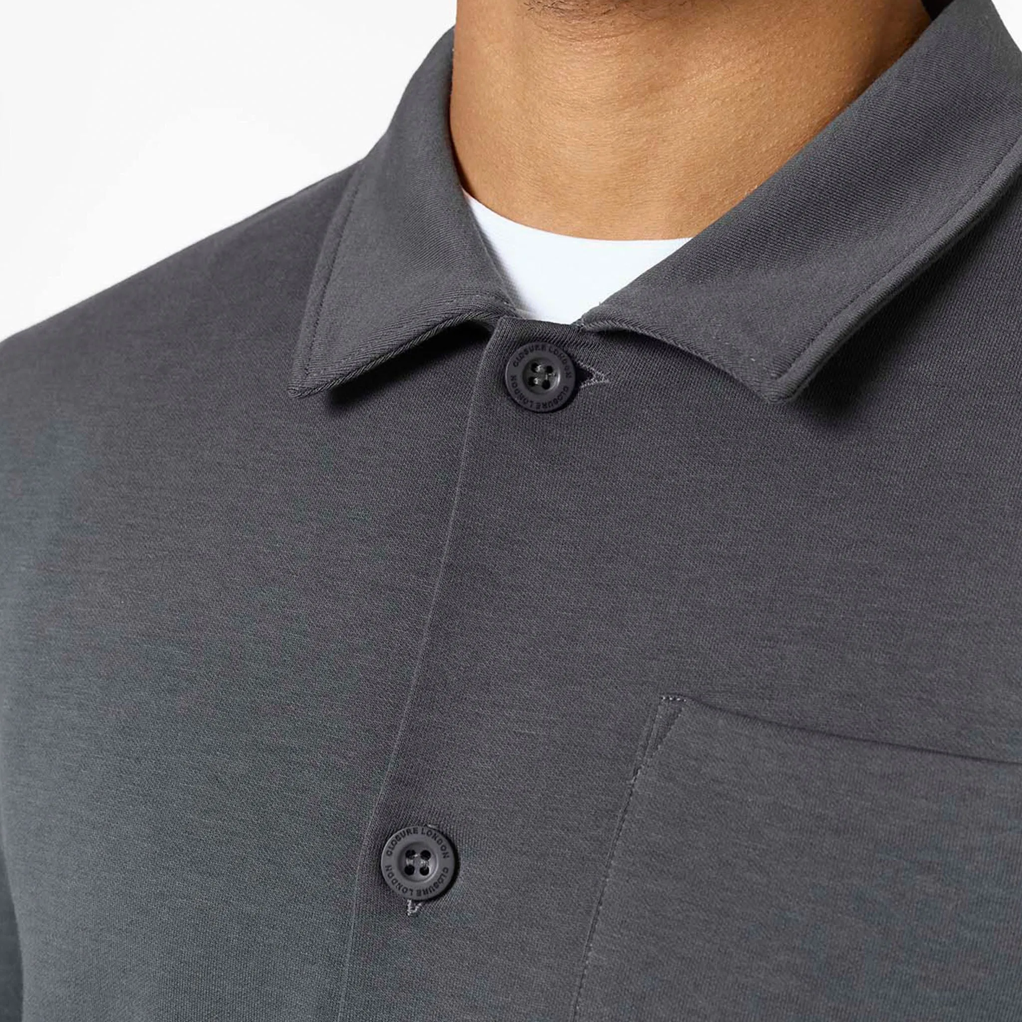 Foldable Storage Interlock Button Up Jacket | Charcoal