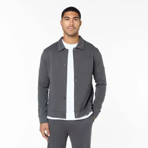 Weekend Style Waist Belt Interlock Button Up Jacket | Charcoal