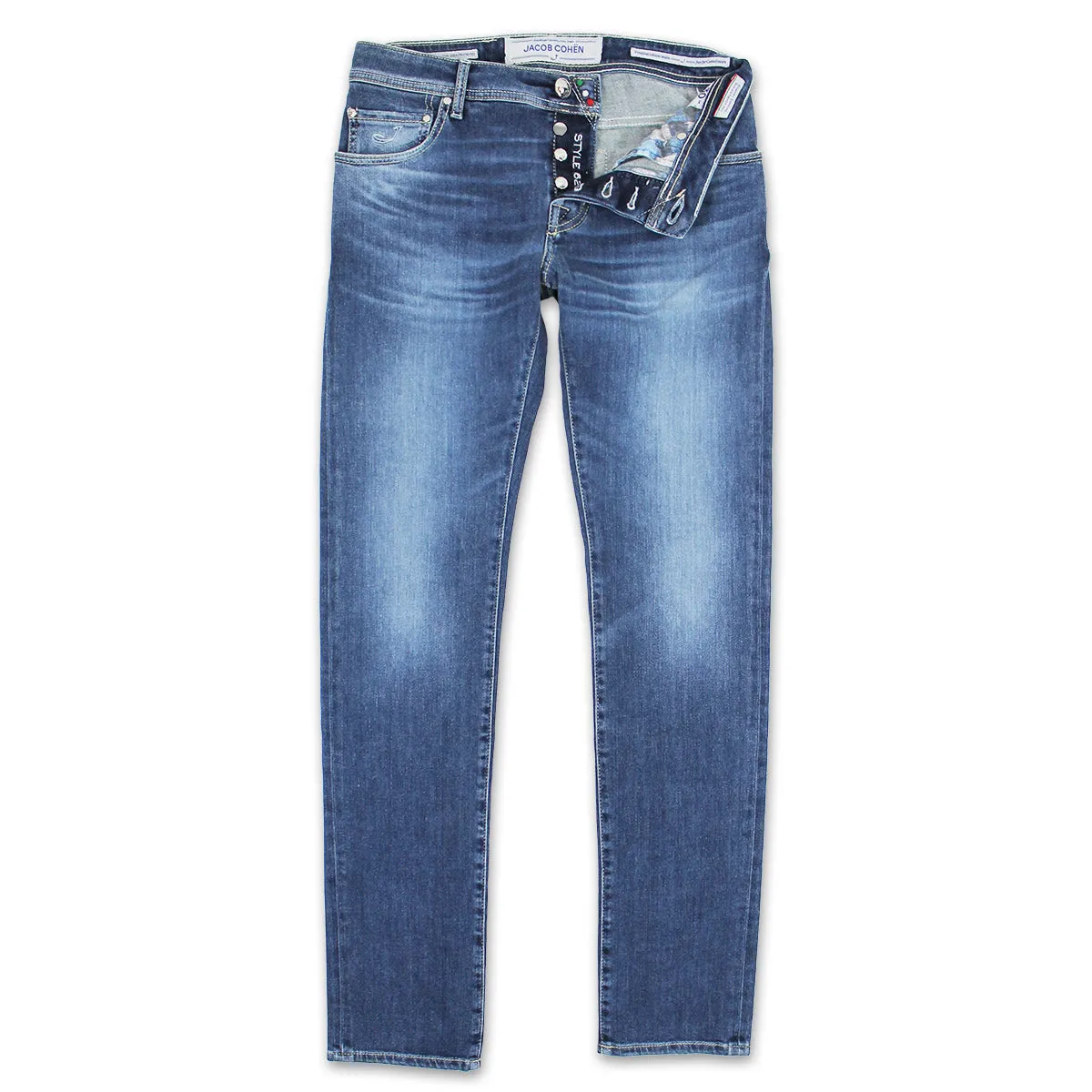 Couple Look Lightweight Trendy High Quality Jacob Cohen - J622 Comf Beige Patch Stone Wash Jeans in Blue