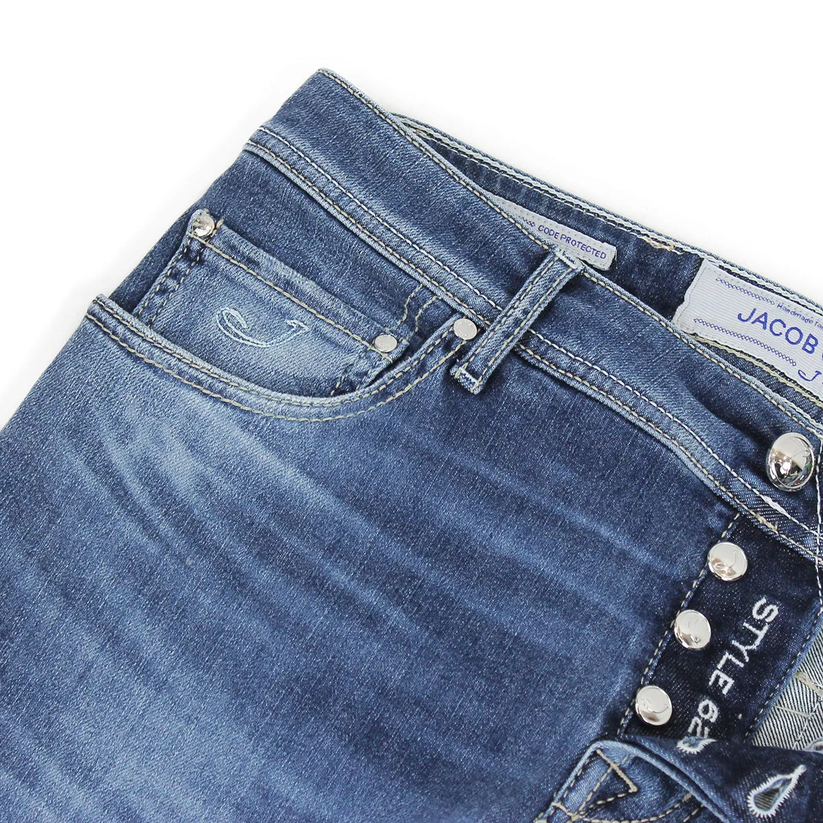 Essential Look No Fade Look Jacob Cohen - J622 Comf Beige Patch Stone Wash Jeans in Blue