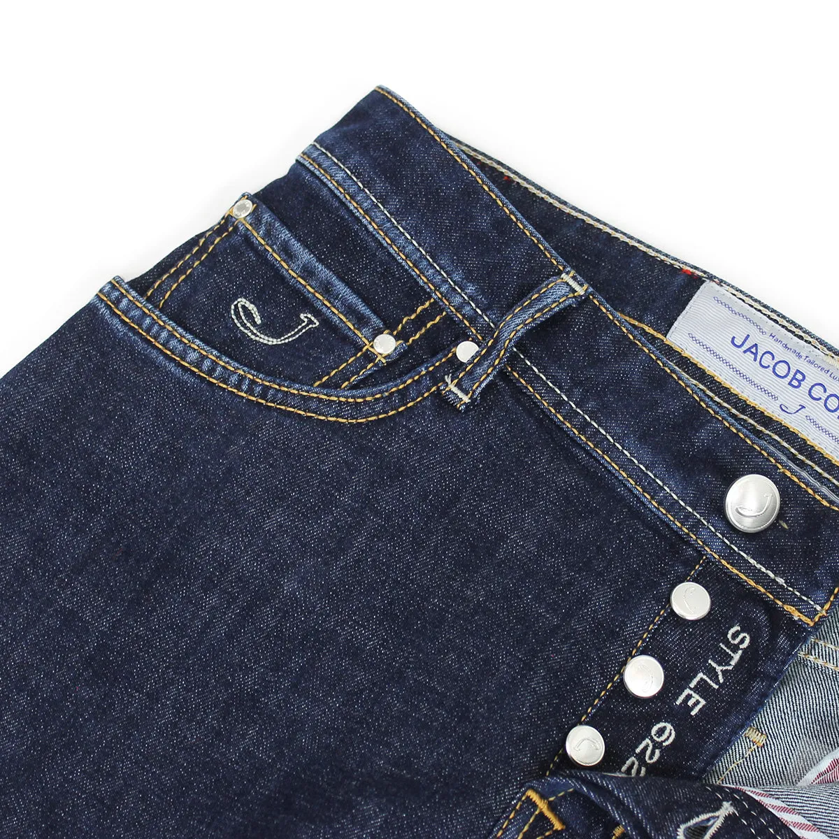 Jacob Cohen - J622 Comf Dark Wash Red Patch Jeans in Blue Minimalist Adult Fashion