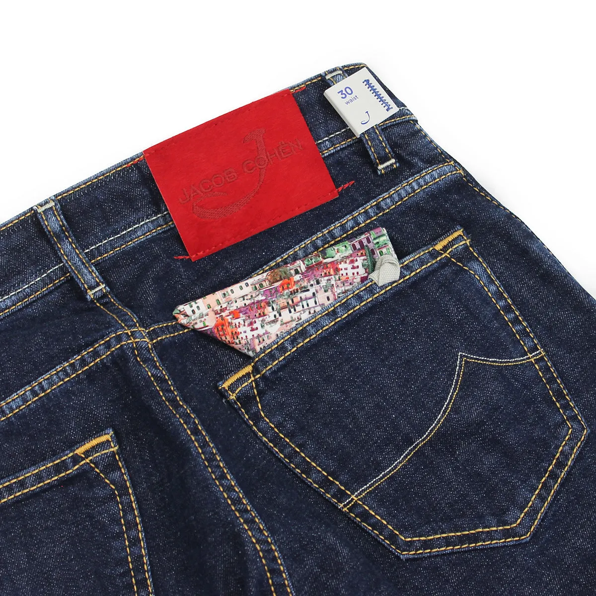 Jacob Cohen - J622 Comf Dark Wash Red Patch Jeans in Blue Basic Comfort