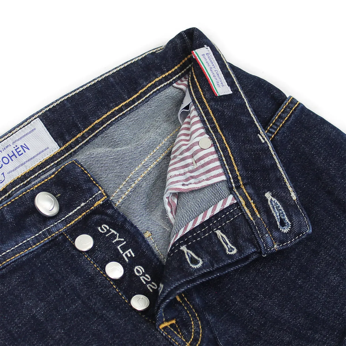 Jacob Cohen - J622 Comf Dark Wash Red Patch Jeans in Blue Daytime Look