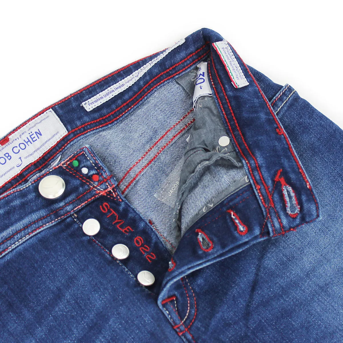 Street Approved Family Style Elegant Jacob Cohen - J622 Comf Red Stitch Mid Wash Jeans in Blue