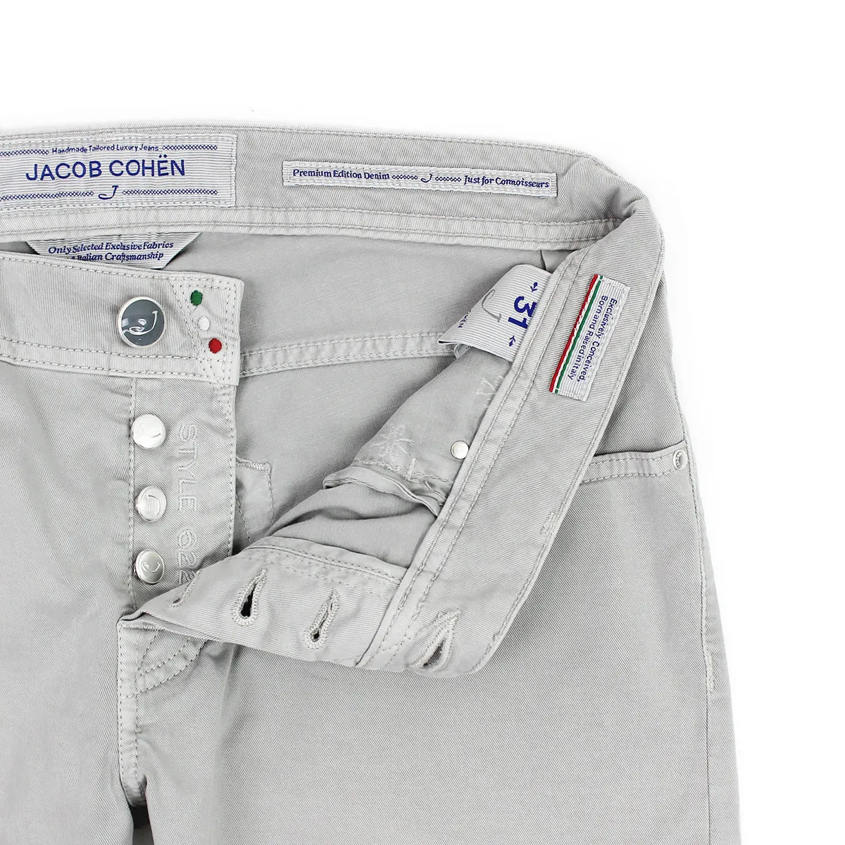 Jacob Cohen - J622 Comf Slim Fit Chino Jeans in Stone Simple Touch High Quality Eco Friendly