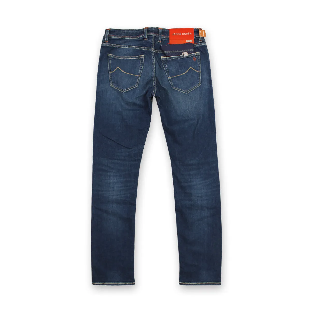 Jacob Cohen - Nick Ltd Edition Slim Jeans in Blue Curved Seam Construction Work Ready Lightweight Textured