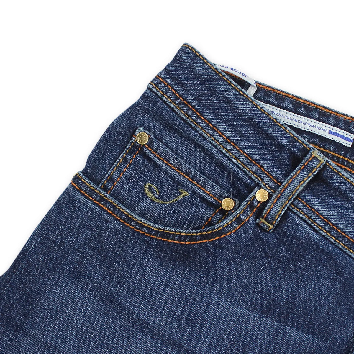 Jacob Cohen - Nick Slim Fit Orange Badge Jeans in Blue Relaxed Comfort