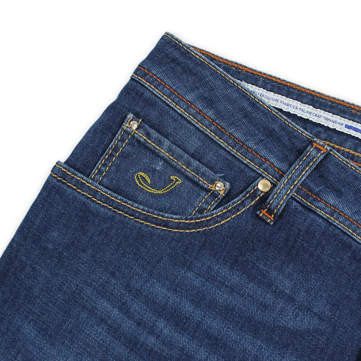 Jacob Cohen - Nick Slim Fit Tan Badge Jeans Thermal Regulating Fabric Softened Texture