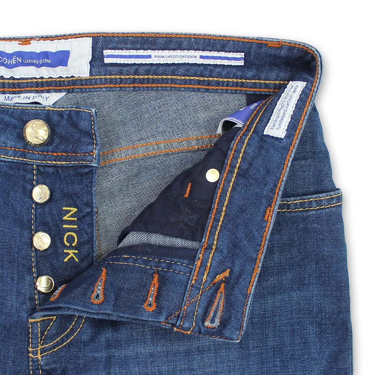 Everyday Eco Friendly Earthy Distressed Detailing Jacob Cohen - Nick Slim Fit Tan Badge Jeans