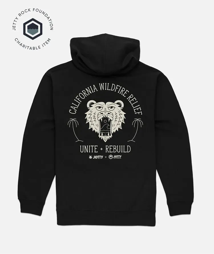 product eco friendliness level Jetty Mens Sweatshirt JRF California Wildfire Relief Hoodie