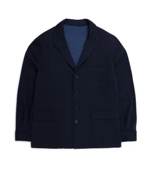 Justo Gimeno Wool Knit Teba Jacket: Navy Seam Sealed Technology
