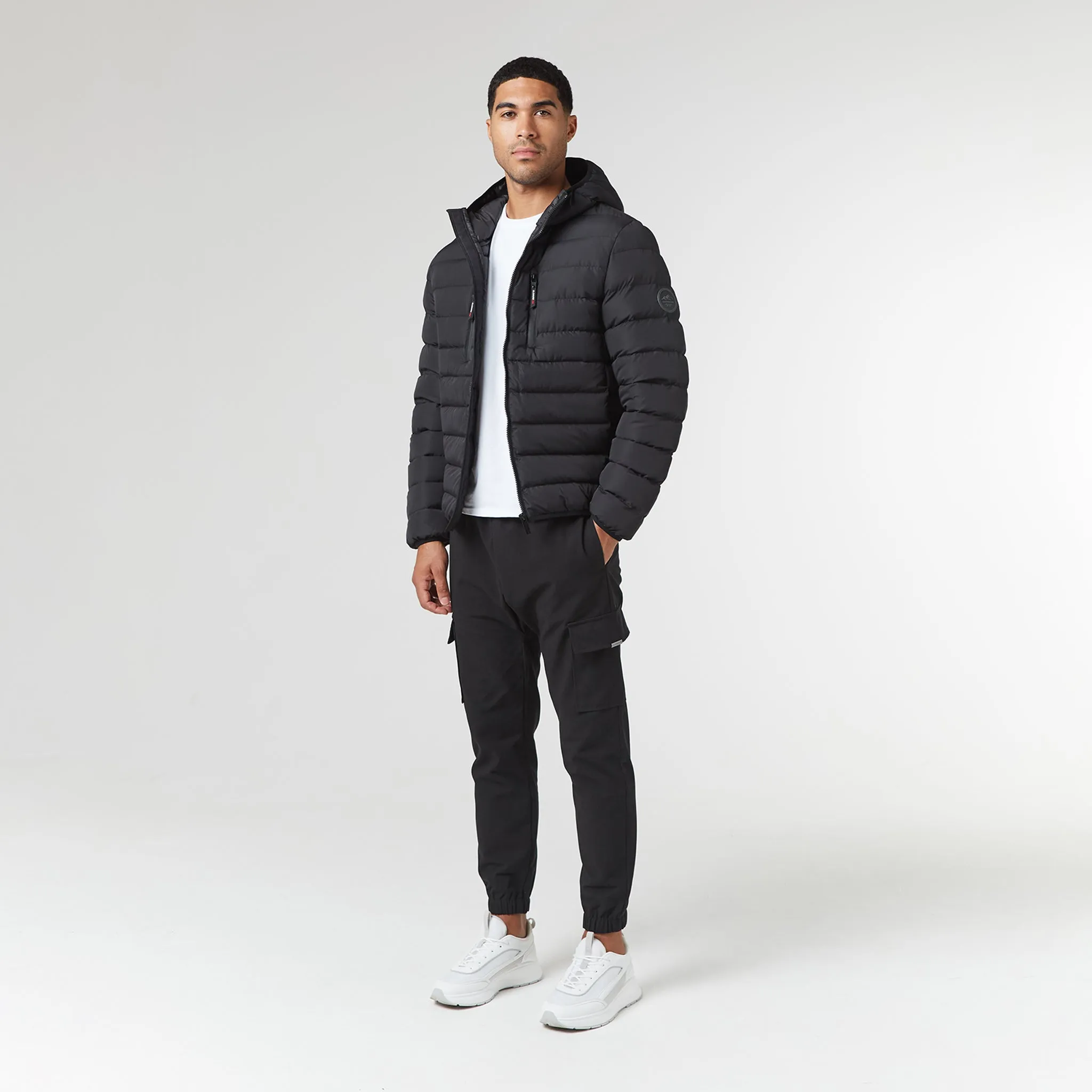 UV Protective Coating Slim Fit Quilted Jacket | Black