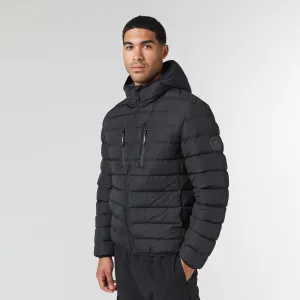 Single Buttons Slim Fit Quilted Jacket | Black