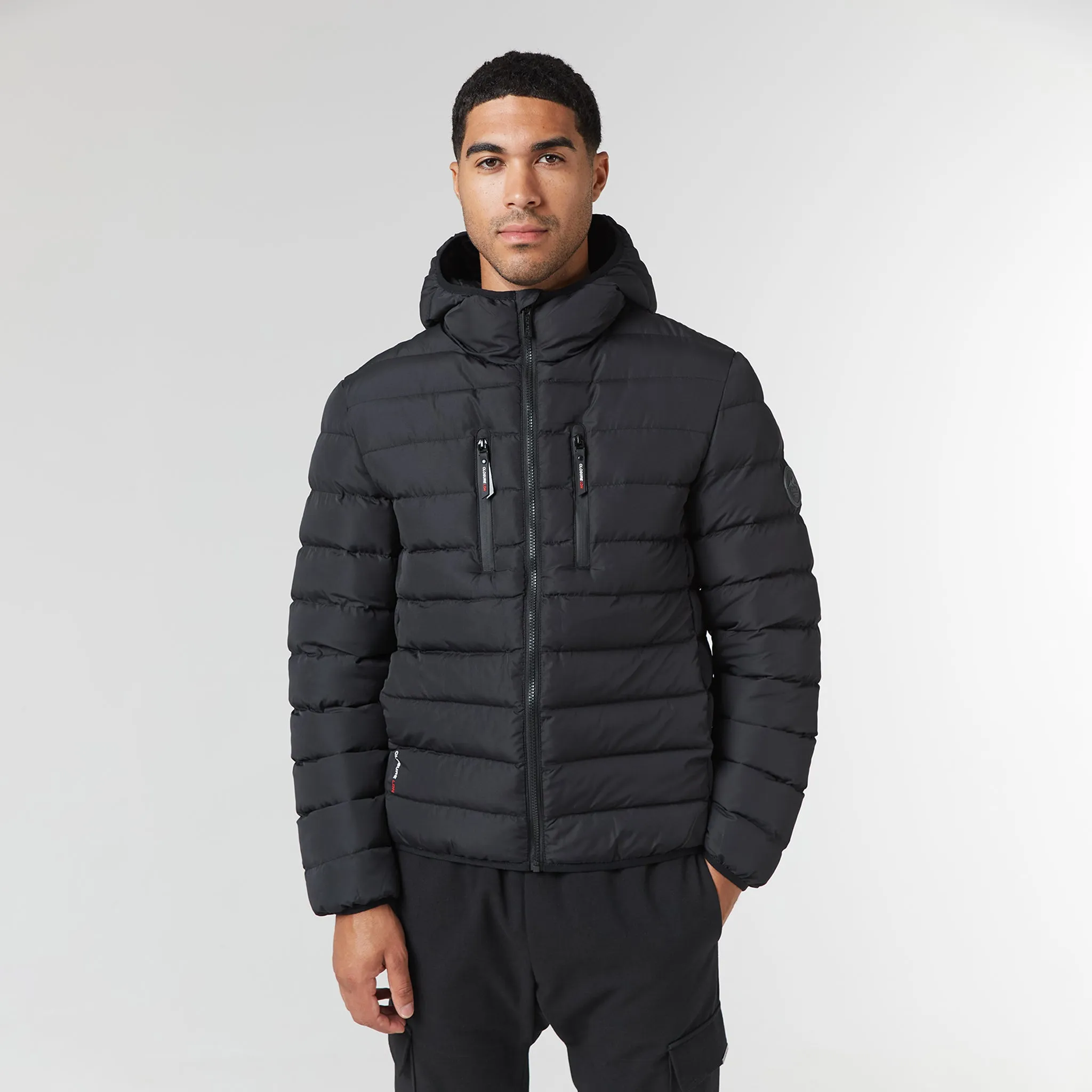 Smooth Zipper Track Comfortable Feel Slim Fit Quilted Jacket | Black