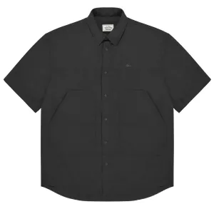 Relaxed Look Customizable Option Kappy Cotton Snap Half Shirt Charcoal