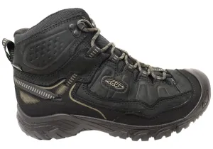 Keen Mens Targhee IV Mid Waterproof Hiking Boots Triple Black Wind Shield