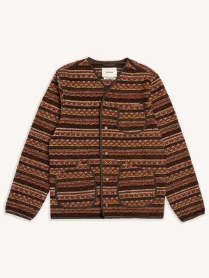 Kestin Neist Cardigan Umber Knitted Fairisle Work Tough