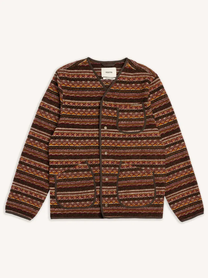 Kestin Neist Cardigan Umber Knitted Fairisle Work Tough