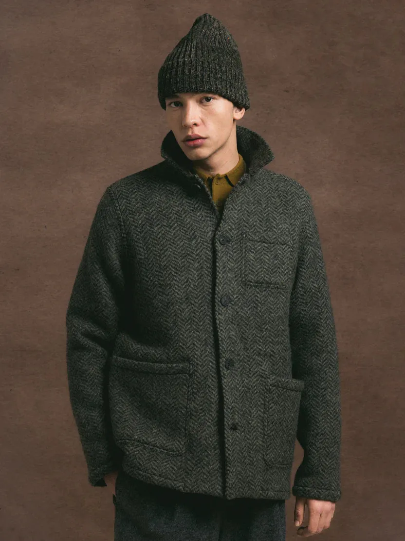 Non Restrictive Armholes ElasticCuffs Kestin Ormiston Jacket Moss Herringbone Wool