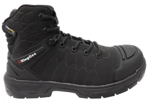 KingGee Mens Quantum Hybrid Zip Lace Composite Toe Work Boots Black All Season Padded Interior City Walking