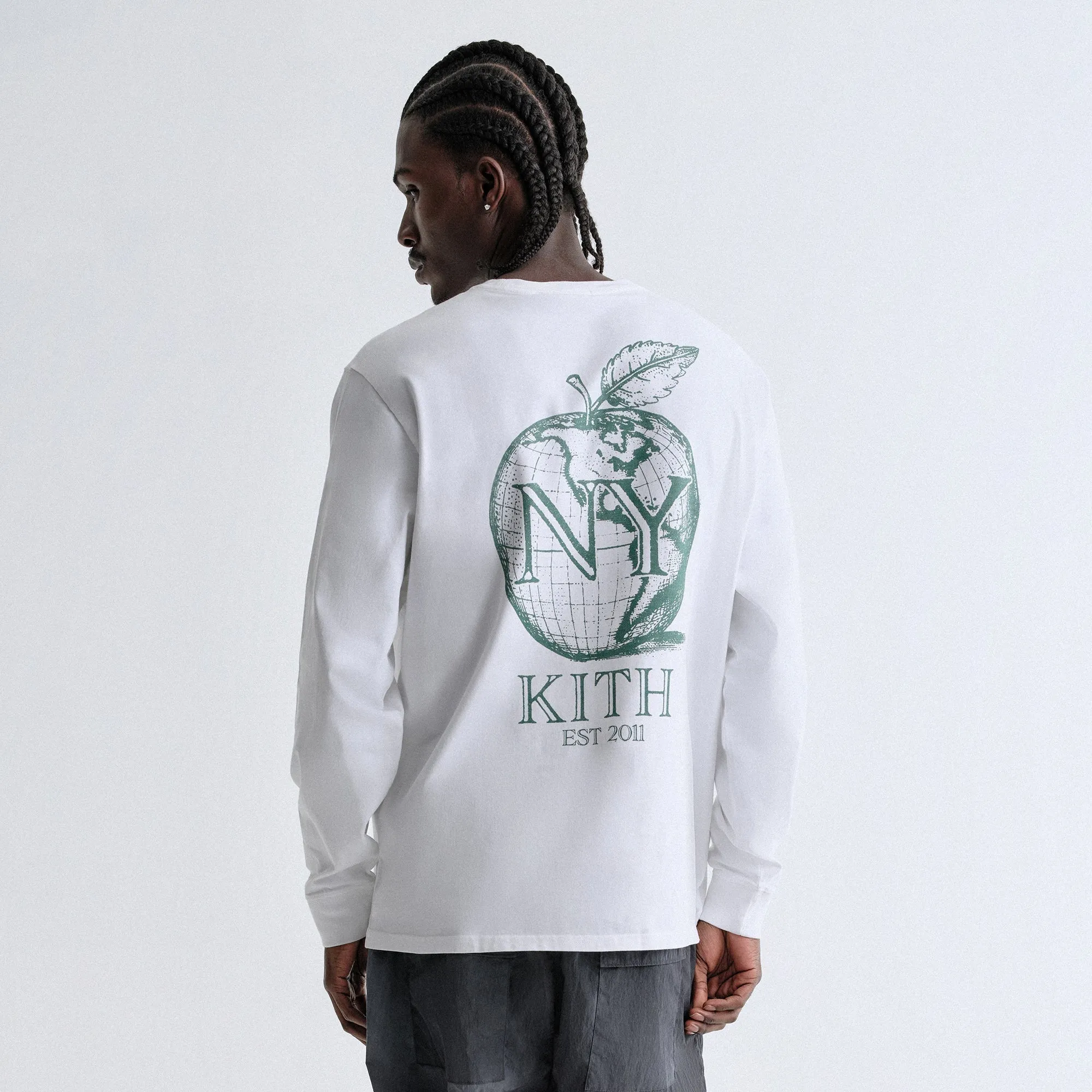 Microfiber Blend Kith & Kin Universal Apple Long Sleeve Tee - White