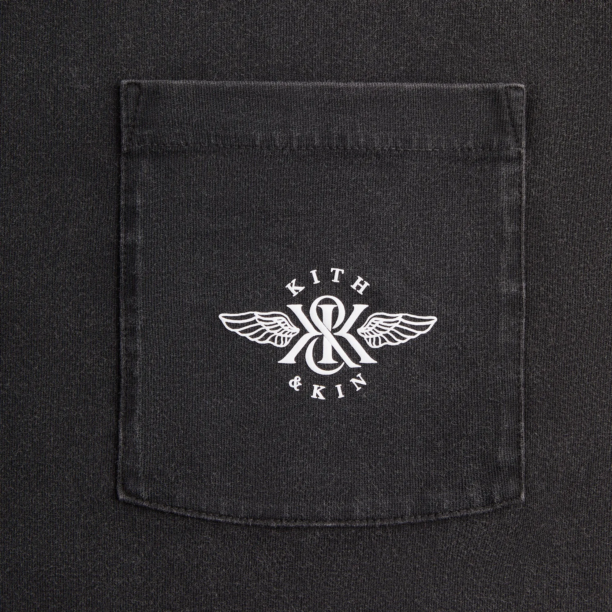 Kith & Kin Wing Logo Pocket Vintage Tee - Black Casual Choice