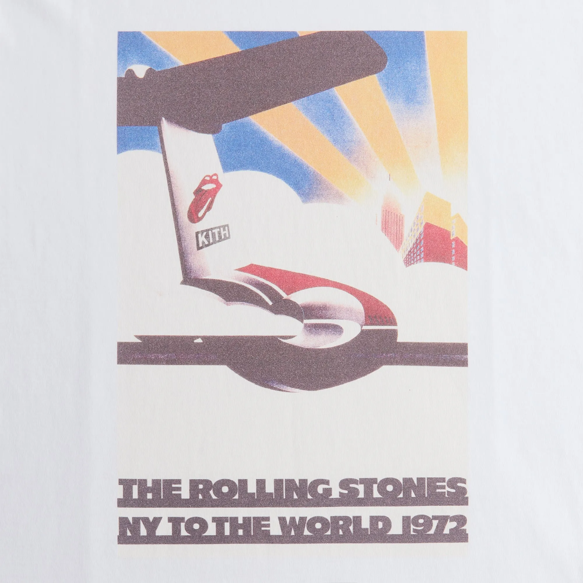 Sporty Fit Kith for The Rolling Stones New York 1972 Poster Tee - White