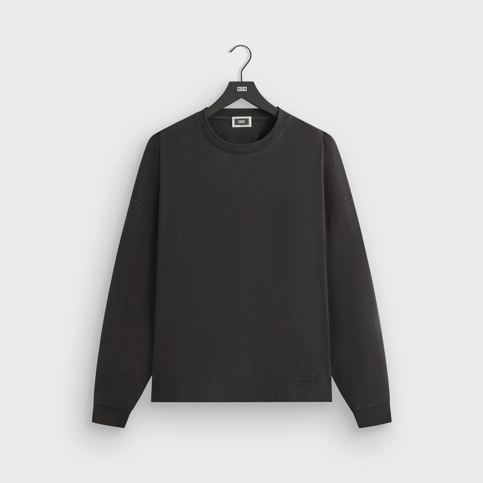 SoftenedTexturedWeave MultipurposeUse Kith Long Sleeve Lawson Tee - Black