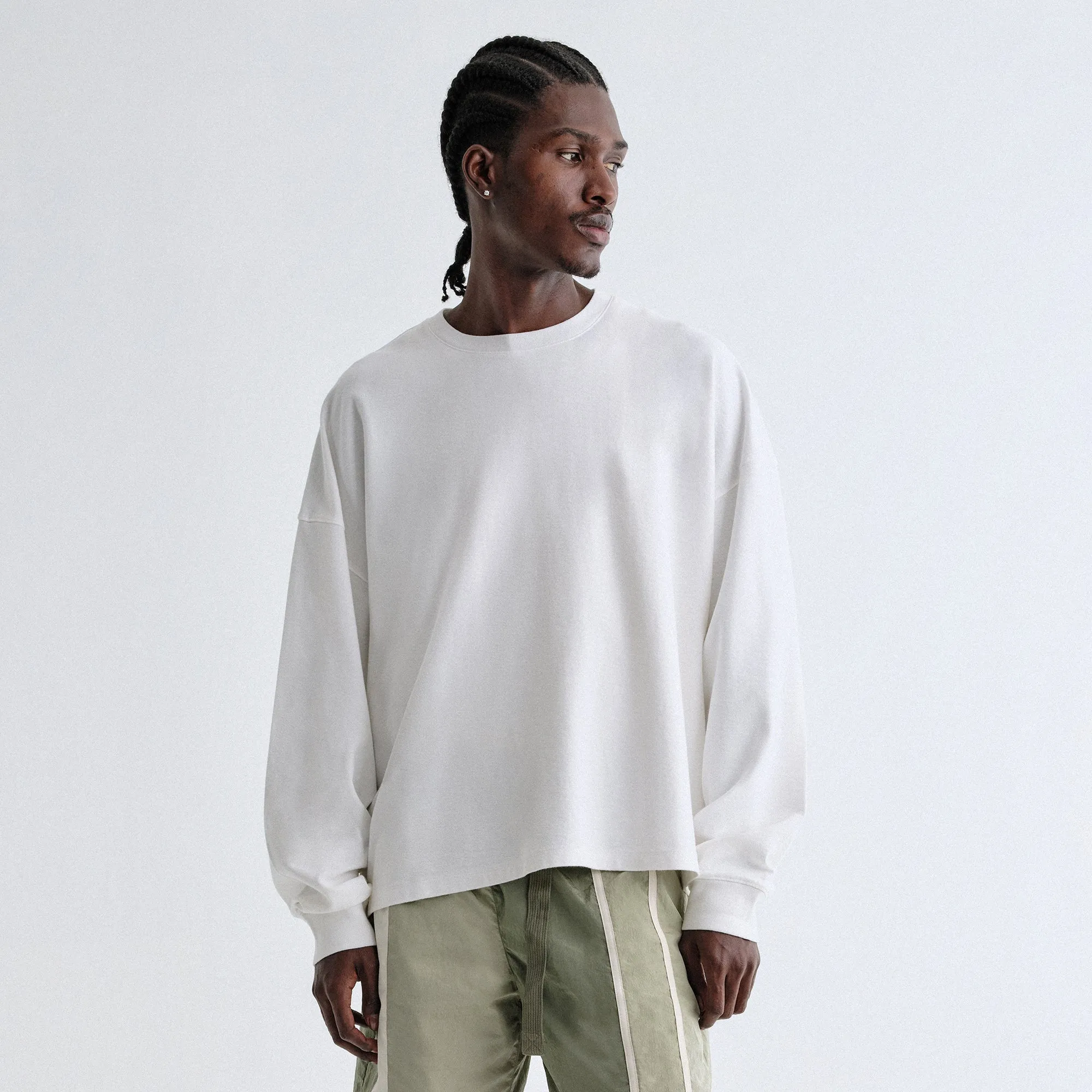 Kith Long Sleeve Lawson Tee - White EasyCareFabric Comfort Waist
