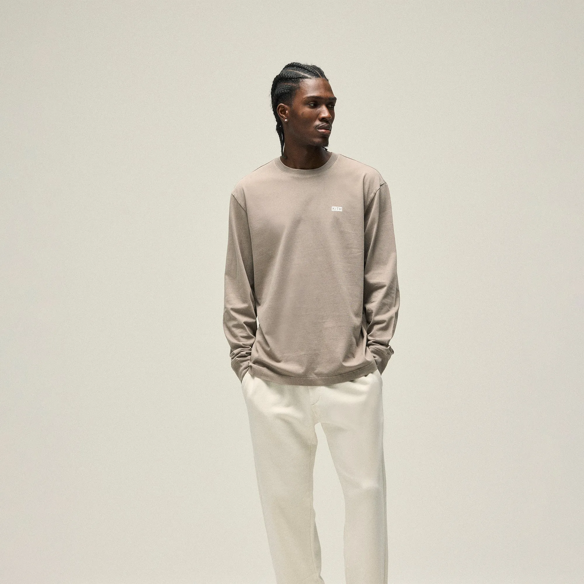 Kith Long Sleeve LAX Tee - Quicksand High-Quality Cotton