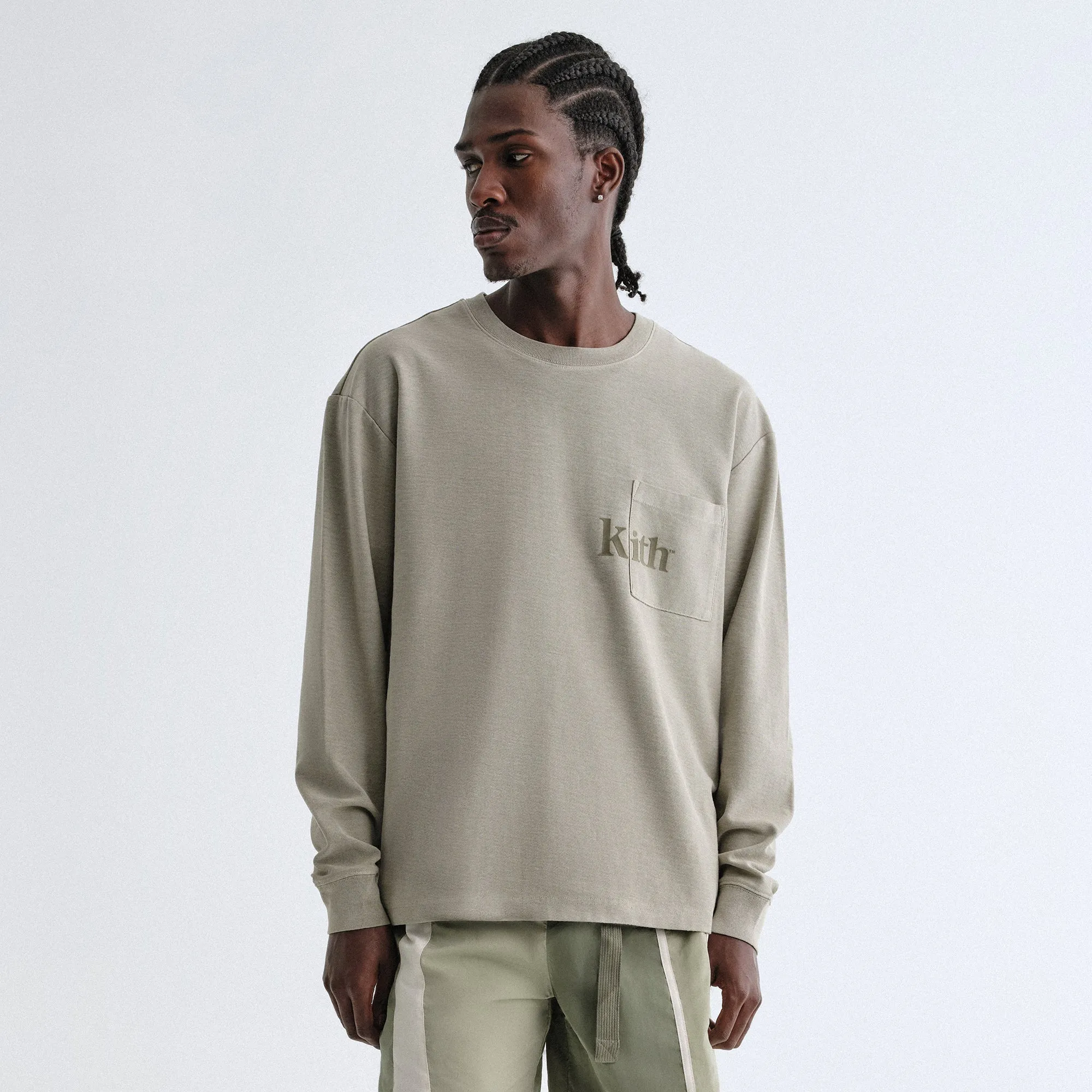 Kith Long Sleeve Quinn Tee - Haze regular but not boring Breathable Comfort Design
