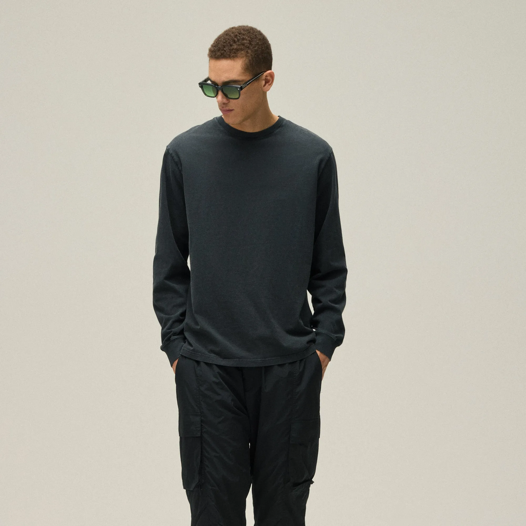 Sustainable Dye Process Stylish and Comfortable Kith Long Sleeve Vintage Tee - Black