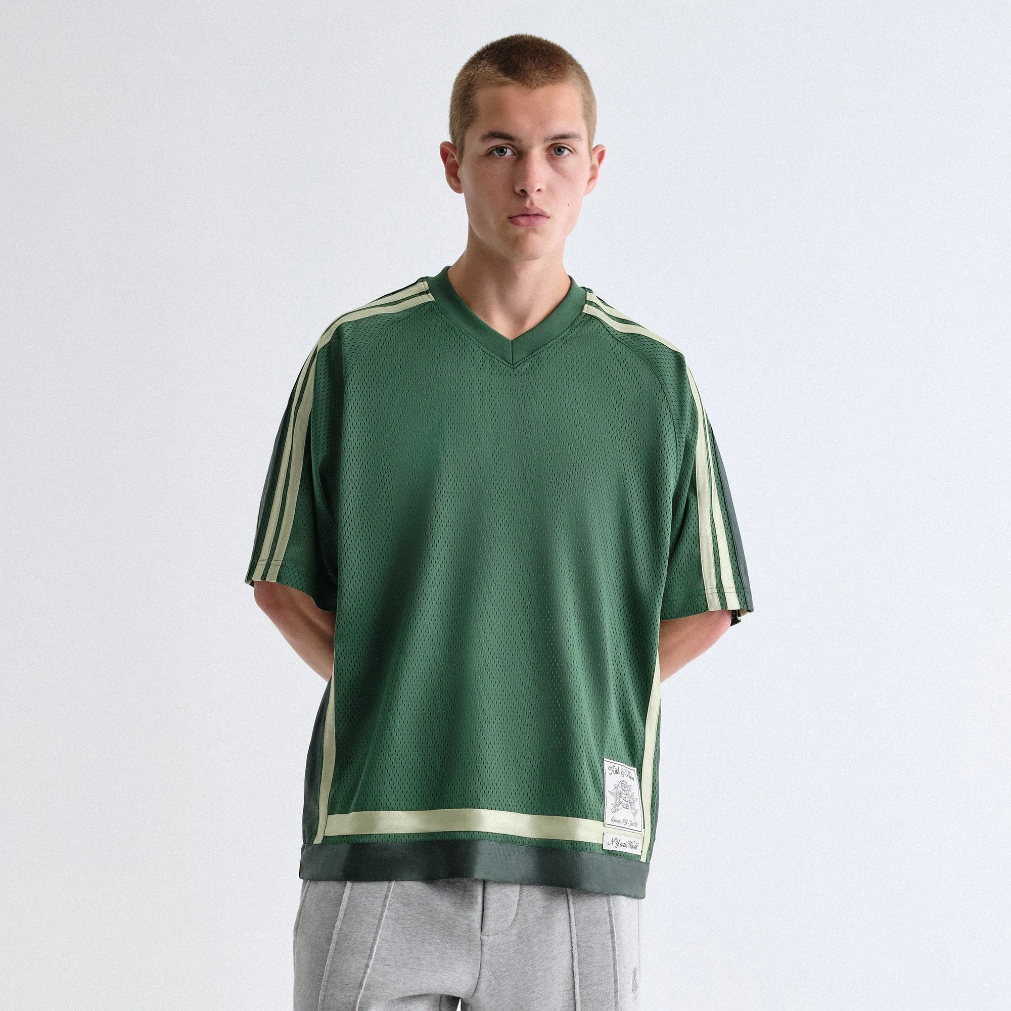 Light and Soft Eco Friendly Dyes Kith Mesh Leon Jersey - Feld