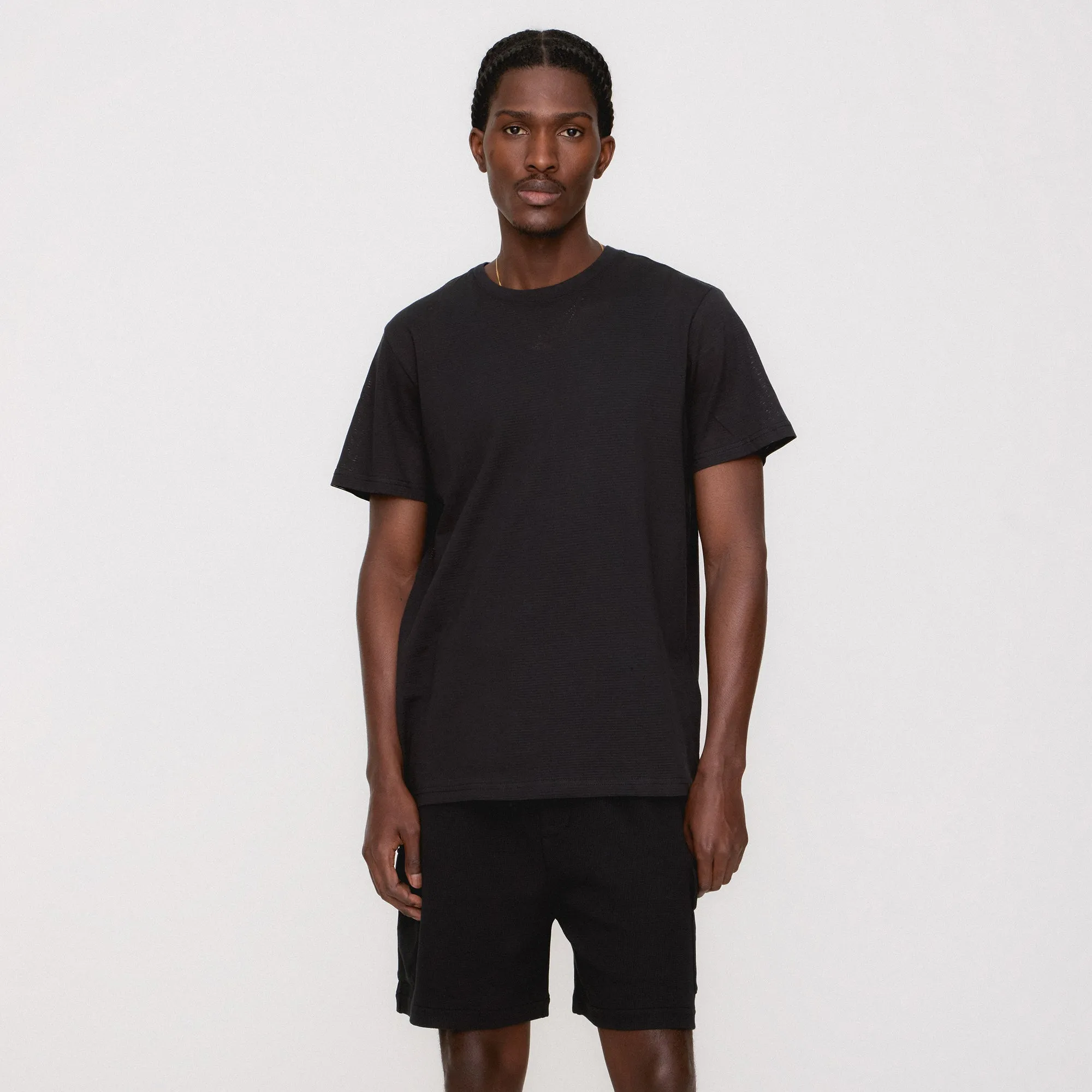 Sporty Active Wear Kith Pointelle Mesh Heathrow Tee - Black