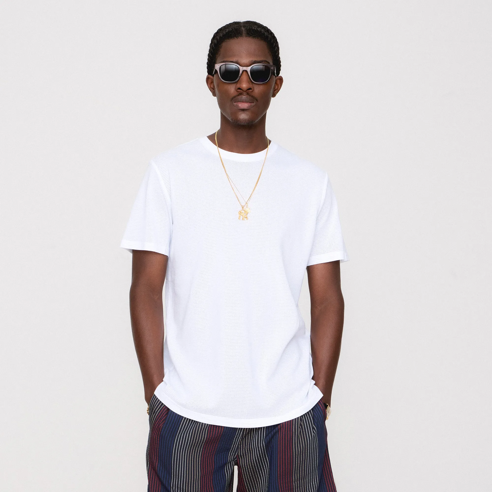 Kith Pointelle Mesh Heathrow Tee - White EthicalProduction