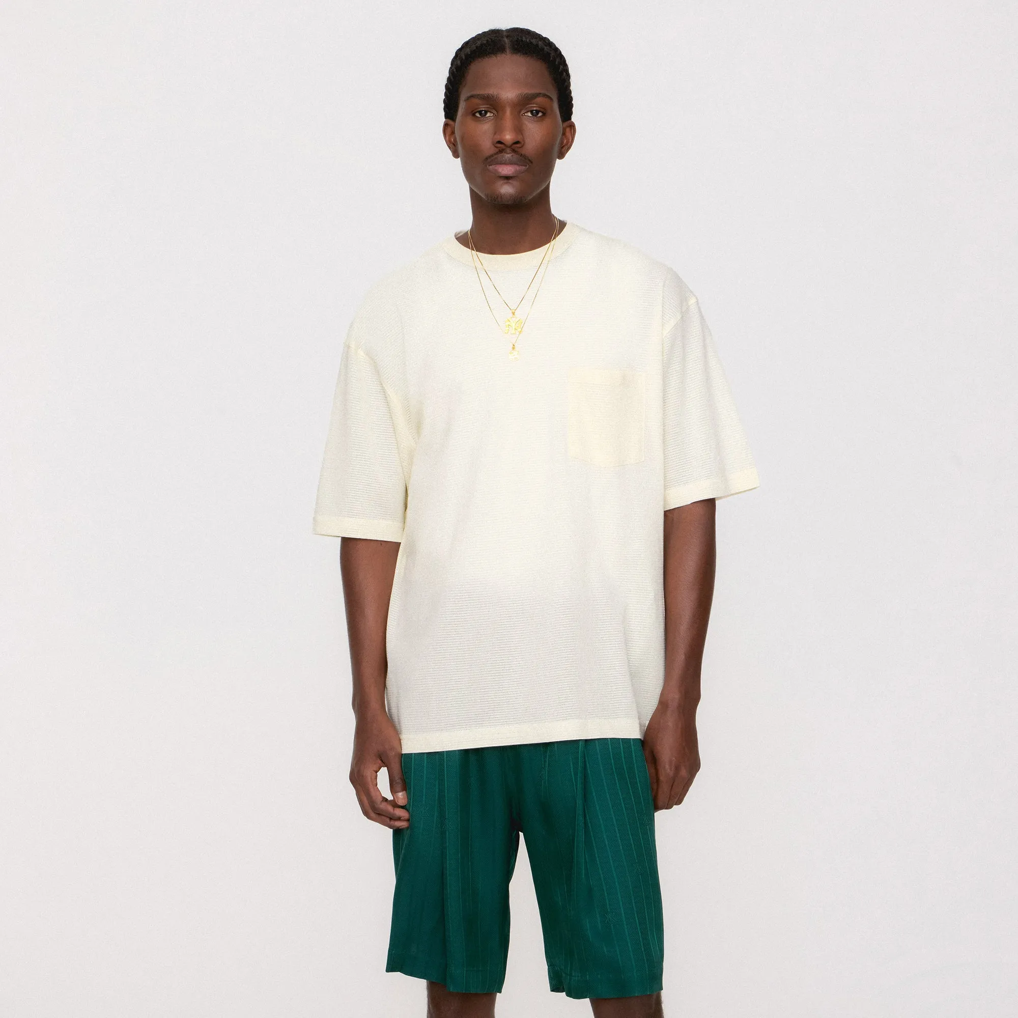 Kith Pointelle Mesh Leonard Pocket Tee - Sandrift theater visit
