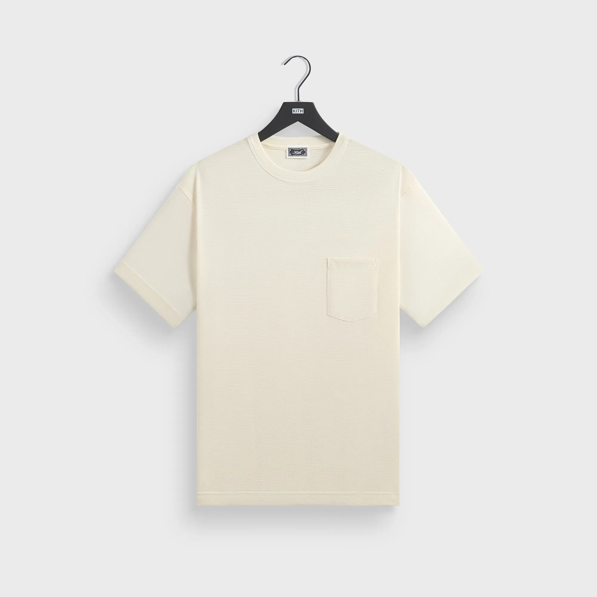 Collared Kith Pointelle Mesh Leonard Pocket Tee - Sandrift