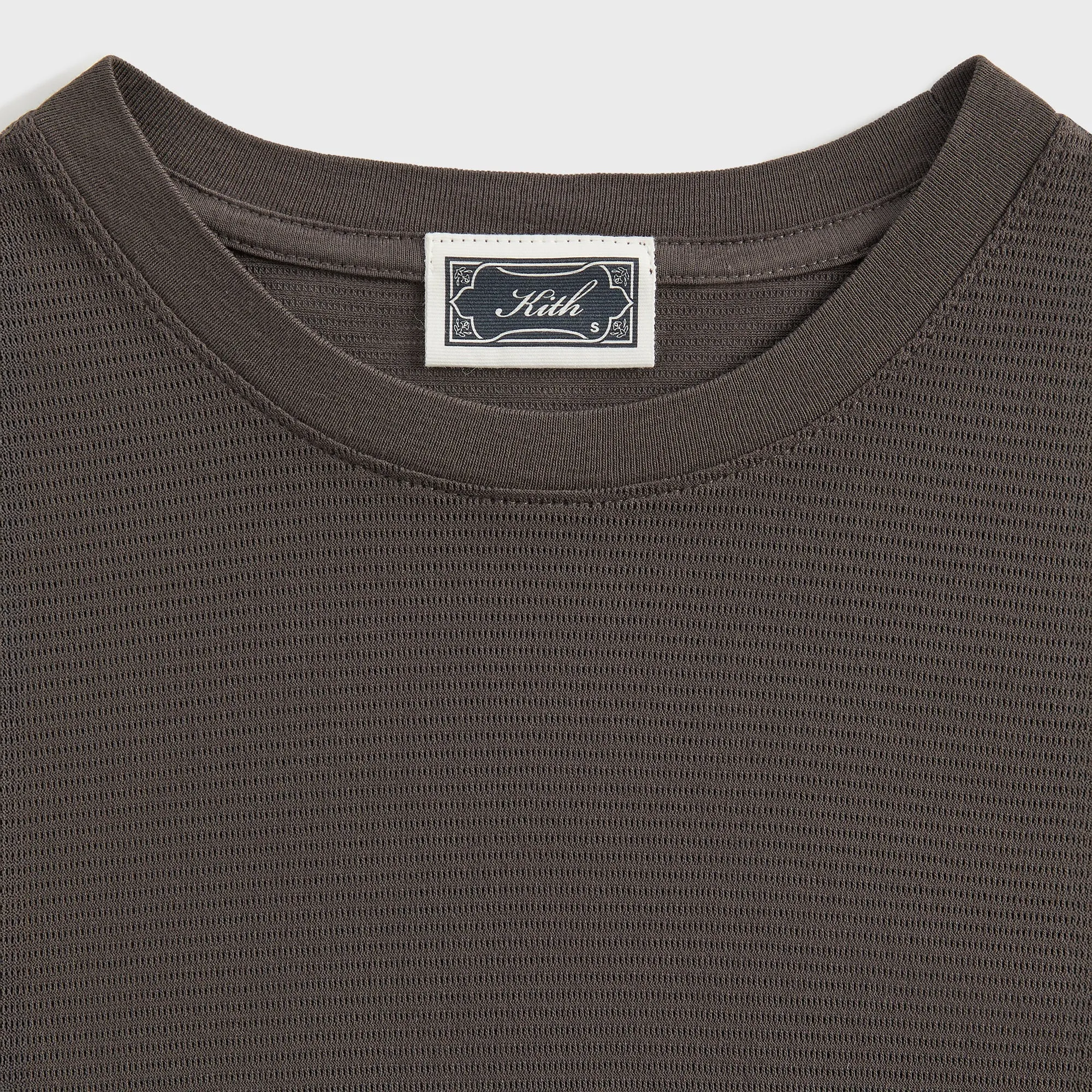 Kith Pointelle Mesh Short Sleeve Heathrow Tee - Cacao RelaxedFit