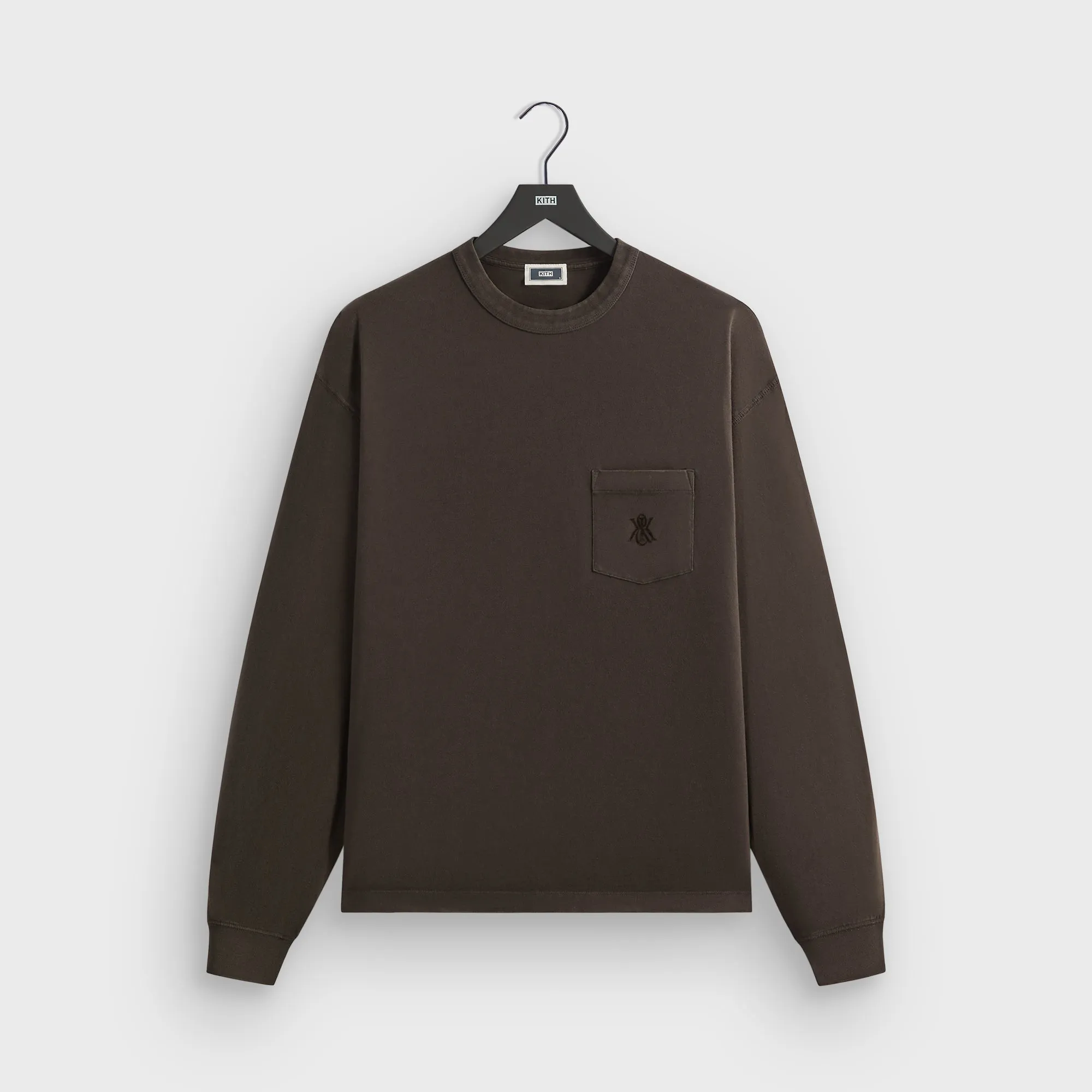 Kith Sueded Jersey Long Sleeve Leonard Pocket Tee - Derby Stylish Design Structured silhouette