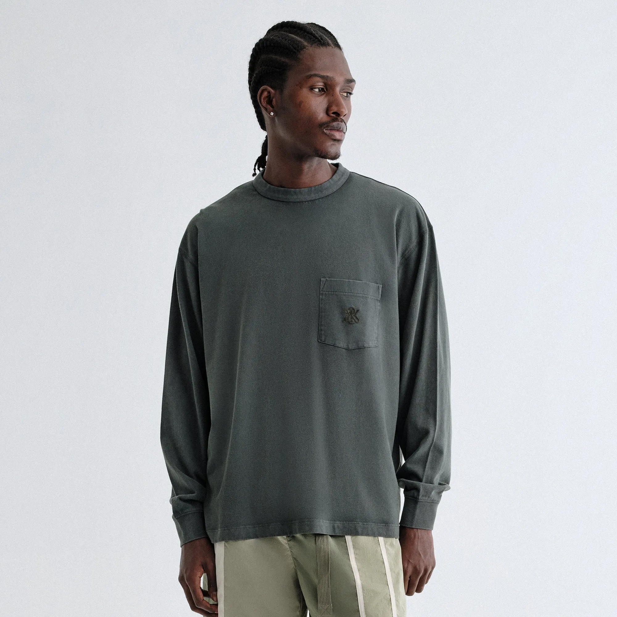 Kith Sueded Jersey Long Sleeve Leonard Pocket Tee - Machine Date night Durable Colorfast Finish