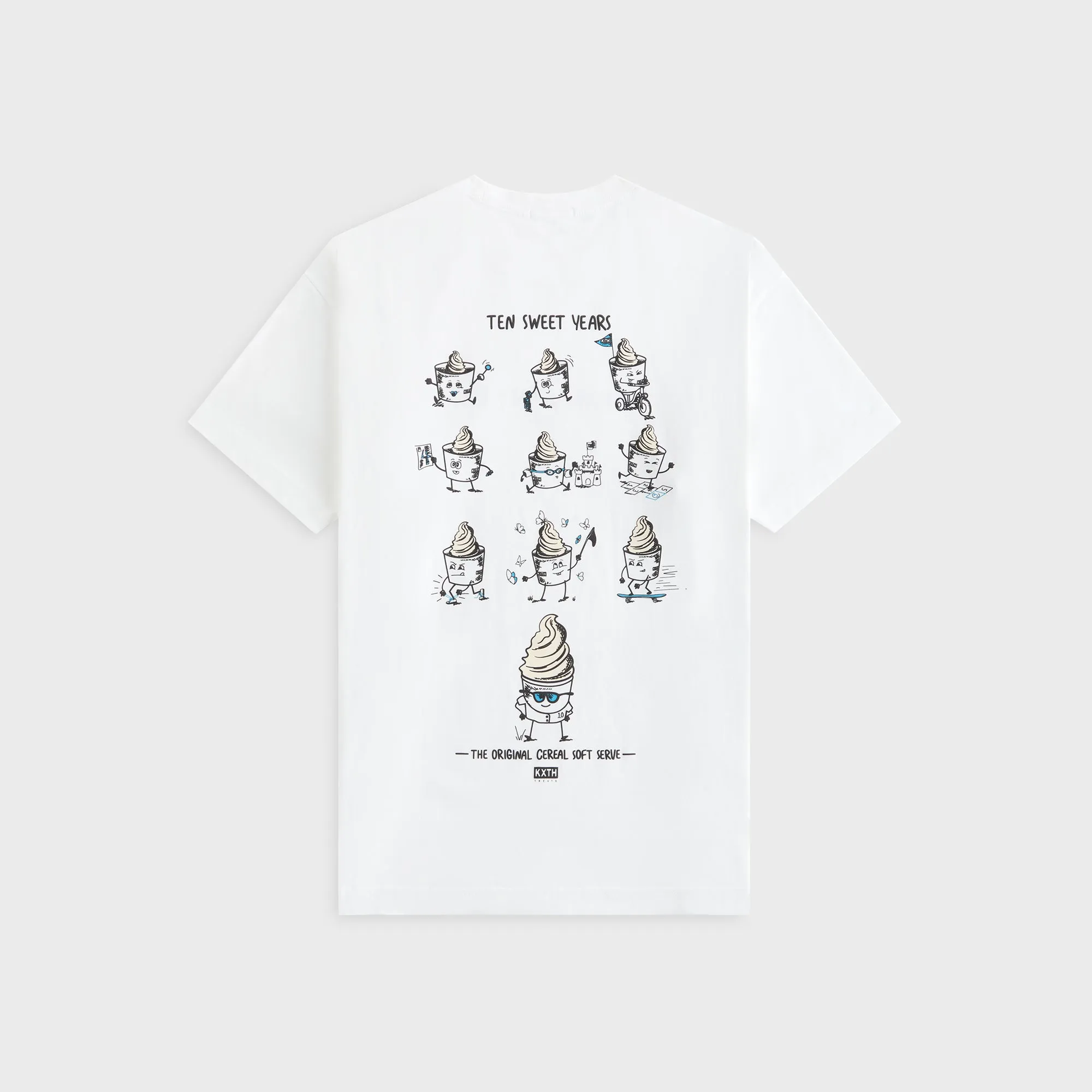 Wrinkle Resistant Texture Minimal Look Kith Treats 10 Years Tee - White
