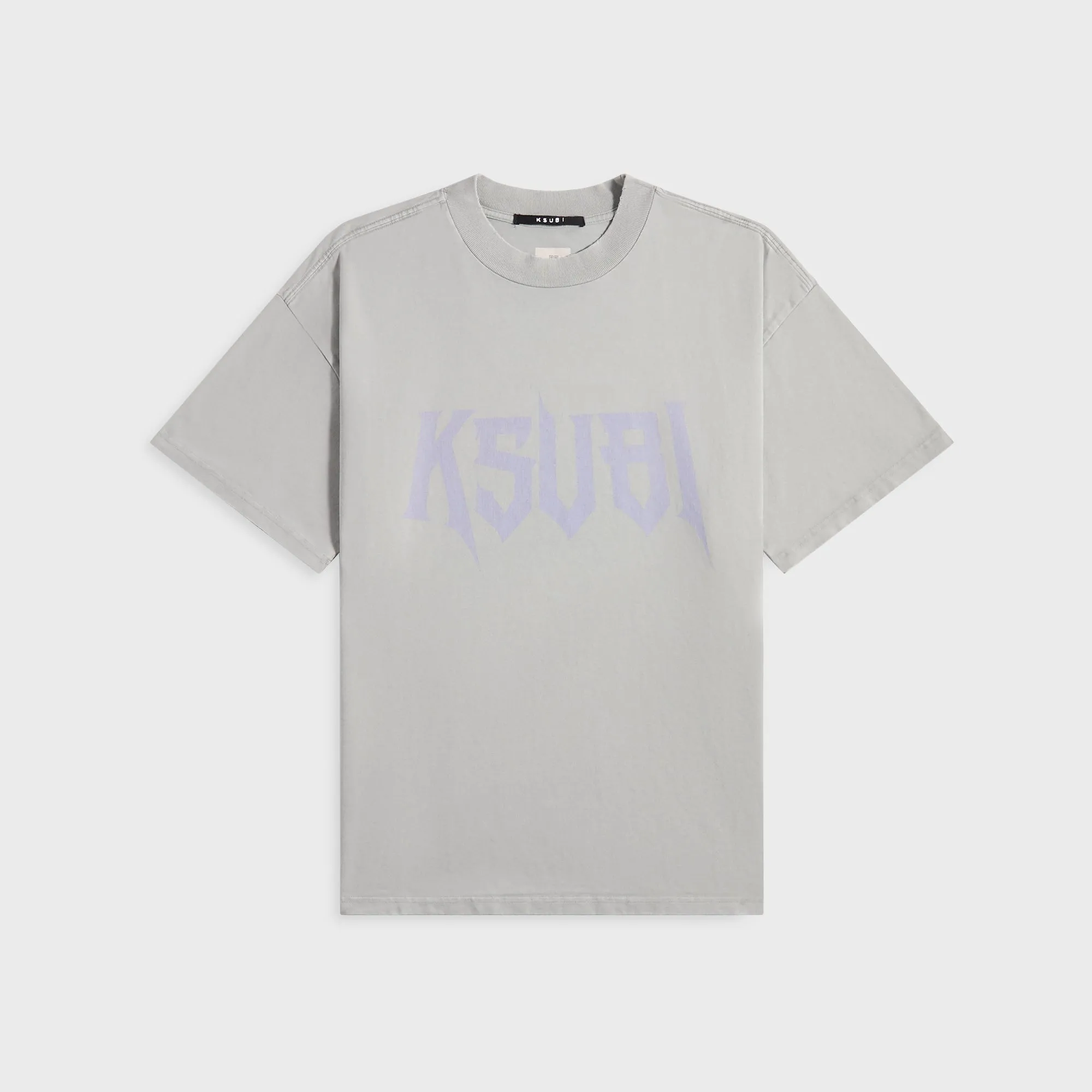 Ksubi Blasted Ekcess Short Sleeve Tee - Smoke Grey Minimal Design Relax Style Trend