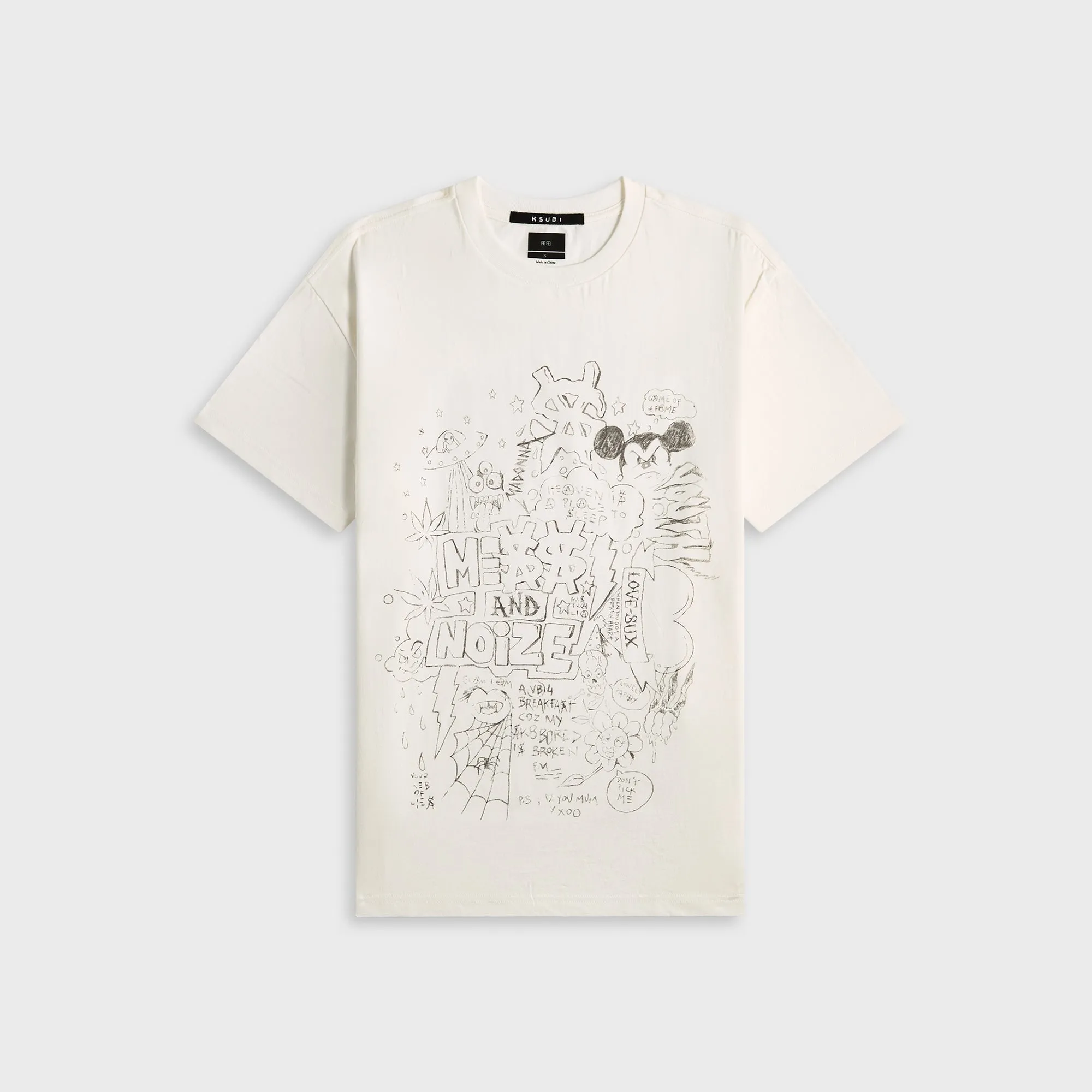 Ksubi Noize Biggie Short Sleeve Tee - Vintage White Vintage Wash Effect