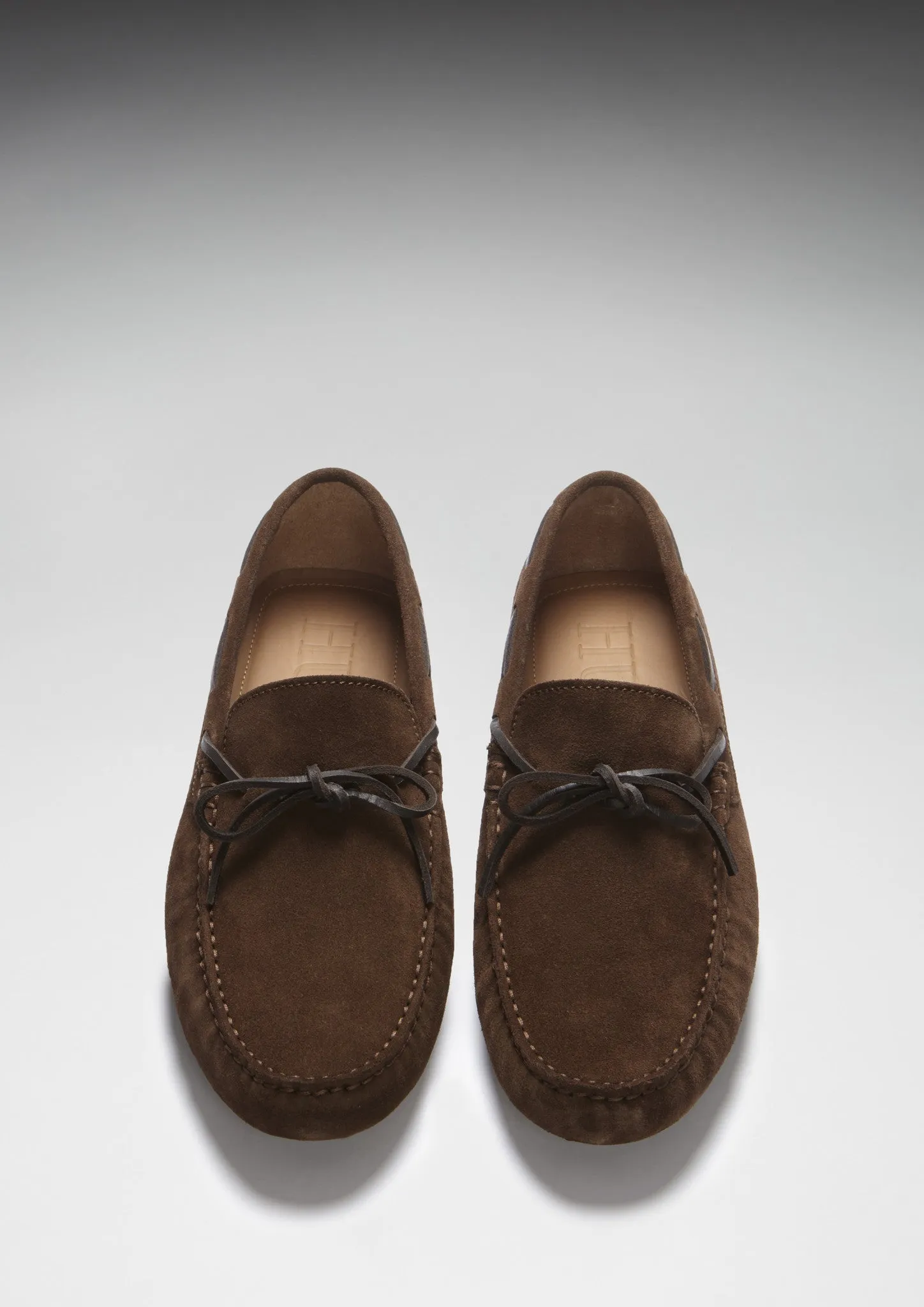 Slip On Style Grip Steps Laced Driving Loafers, brown suede