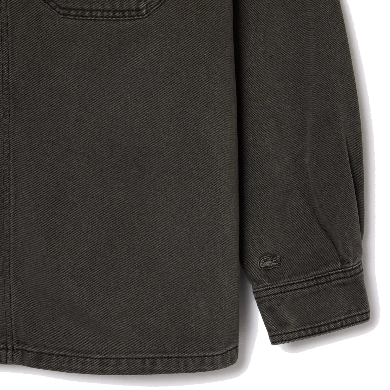 Country Charm High-Quality Craftsmanship Lacoste Coloured Denim Classic Collar Overshirt  Eco Noir