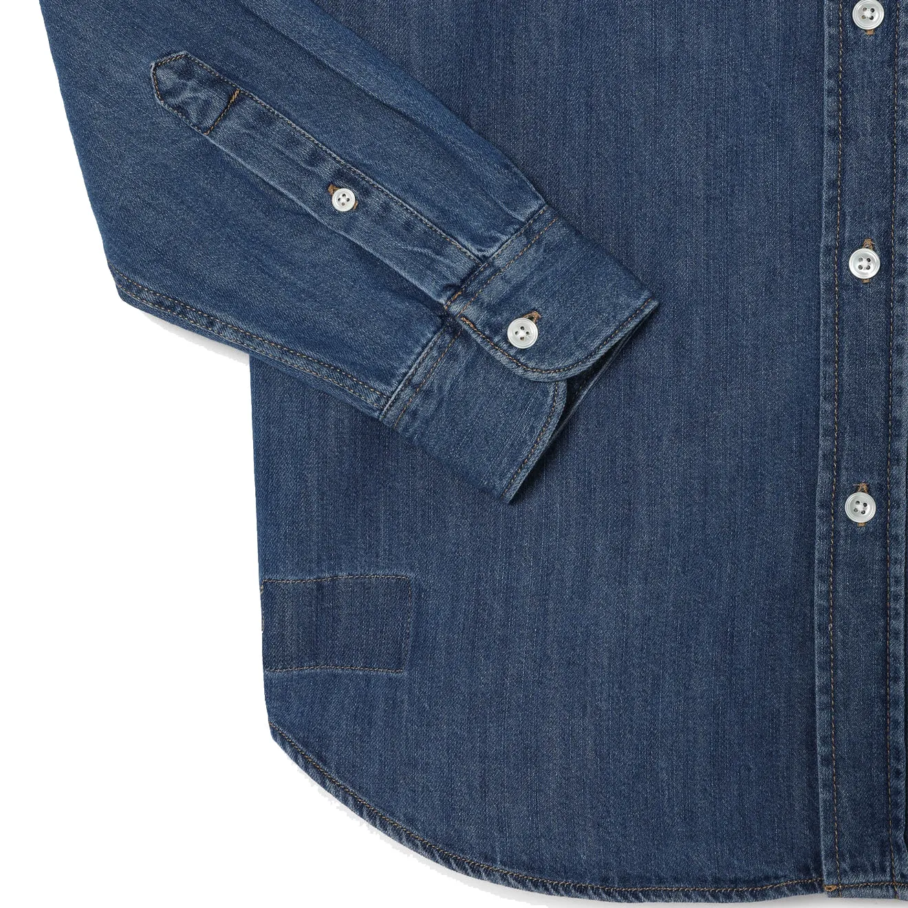 Lacoste Regular Fit Denim Shirt Blue V-Neck